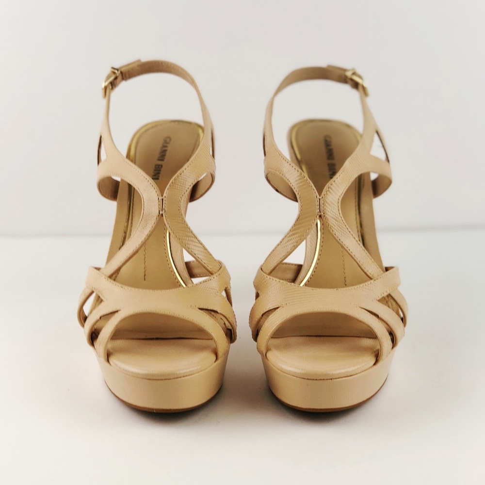 GIANNI BINI NUDE STRAPPY PLATFORM HIGH HEEL SIZE 9